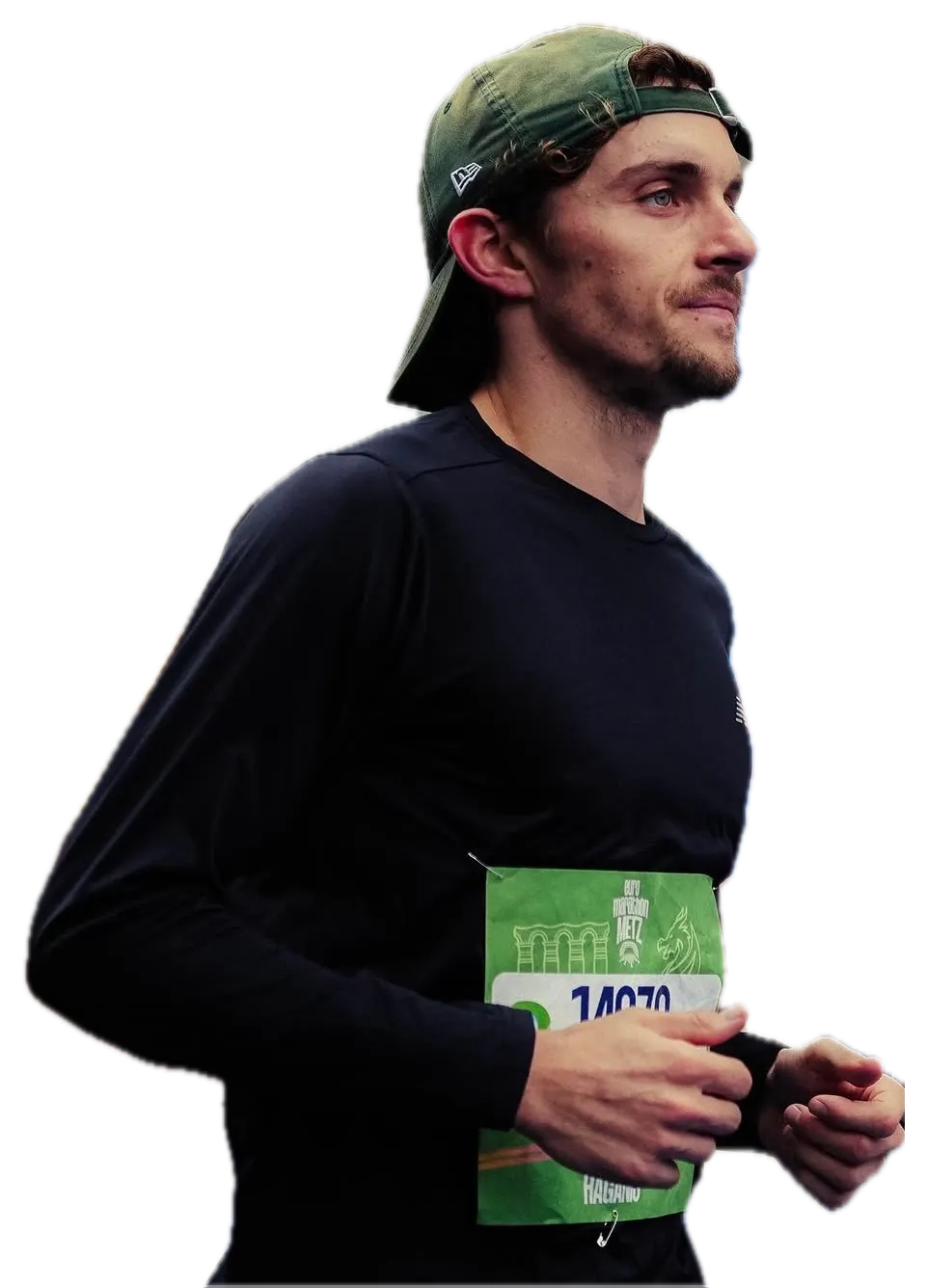 Félix Dupont pendant le marathon de Metz
